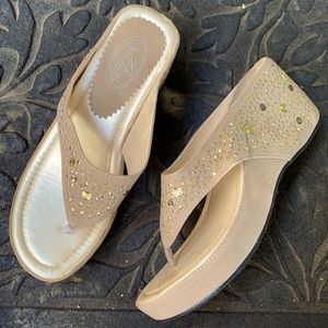 Bolaro by Summer Rio Studded Embellished Sandal Flip Flop Wedge Heel Shoes 🩴